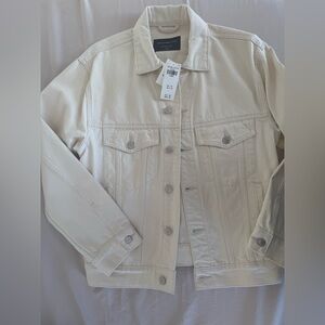 Abercrombie & Fitch Men’s Relaxed Stretch Light Beige Jean Jacket XS